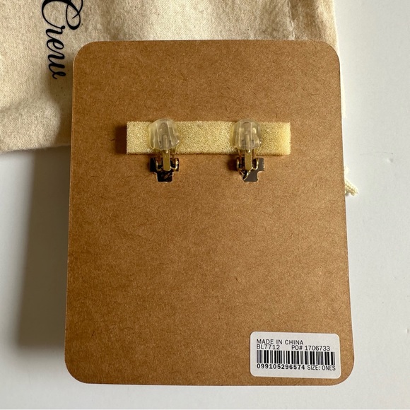 J. Crew Pave Resin Clip On Earrings - Picture 2 of 2